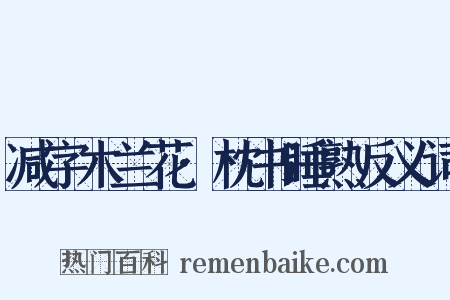 减字木兰花·枕书睡熟反义词是什么意思的图片